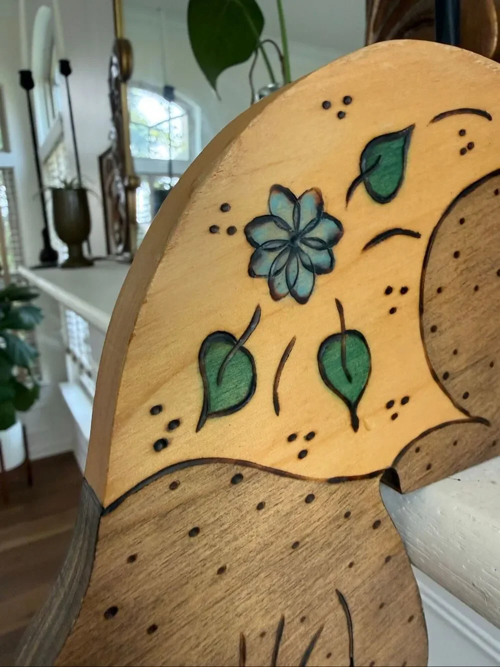 Vintage 80s 90s Wooden Cat Shelf Sitter